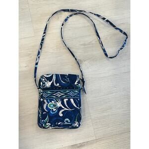 Vintage Vera Bradley Mini Hipster Crossbody Bag Mediterranean Blue Retired Print
